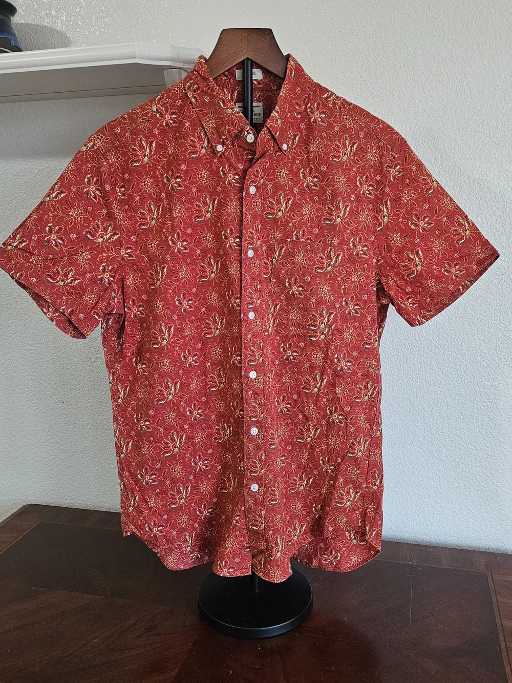 J. Crew Secret Wash Shirting Short-Sleeve Button-Down Shirt Floral Print, Small